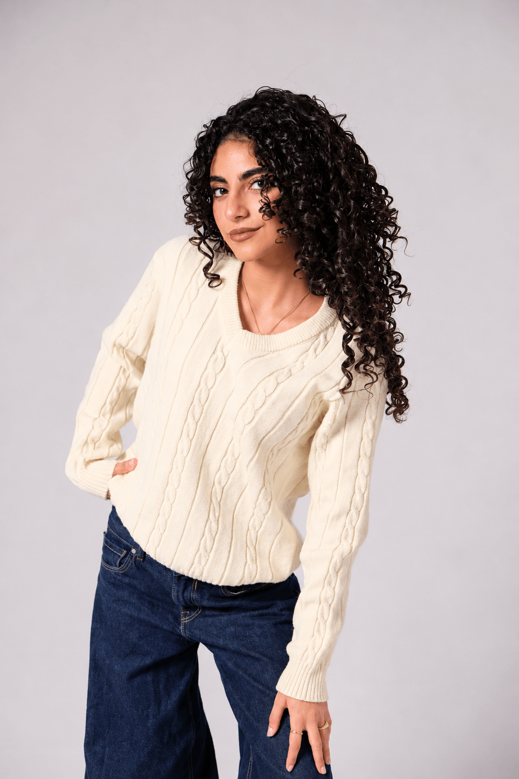 Serenity's Cable-Knit Sweater - Cream