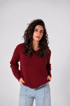 Serenity's Cable-Knit Sweater- Ruby